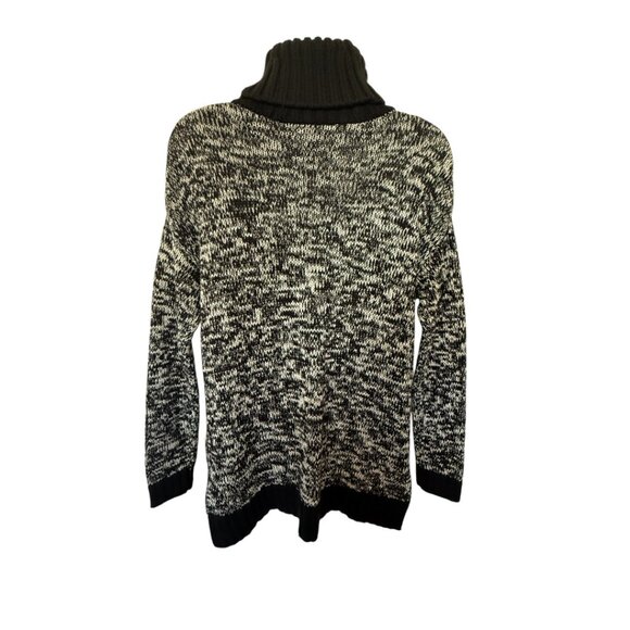 Jessica Simpson Black & White Turtleneck Sweater Size XS Striped Oversize Fit - Picture 6 of 9